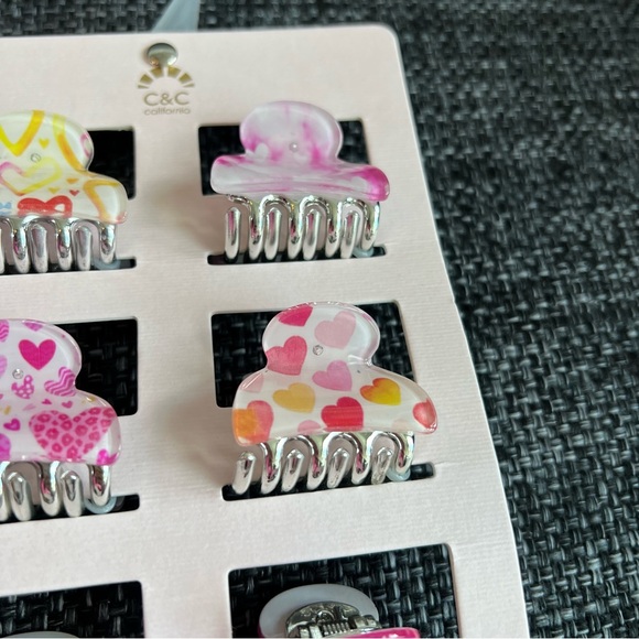 NWT C&C California Heart Hair Clips- Set of 6 - Picture 5 of 5